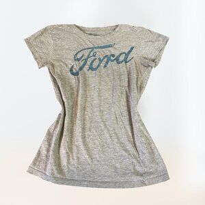 2000s Y2k Vintage Grey + Blue Official Ford Car Tee Shirt Top Women's Size M